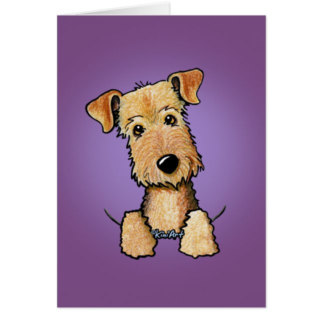 Cartão de Saudação KiniArt Airedale Terrier (Frente)