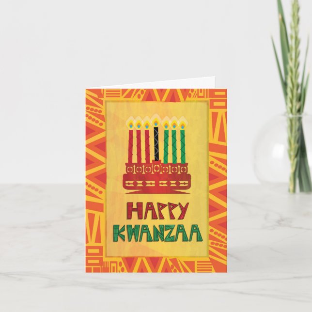 Cartão de Saudação Kwanzaa - Unidade e Paz (Frente)