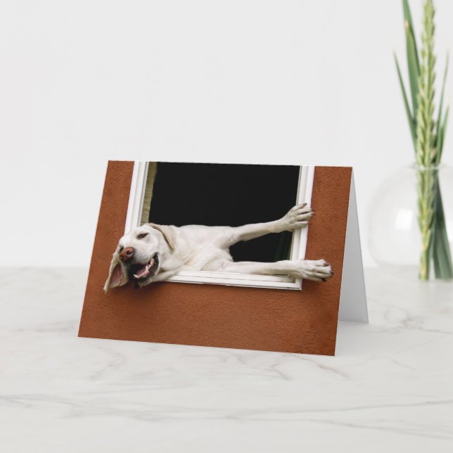 Cartão de Saudação Labrador Amarelo (Frente)