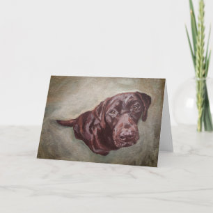 Cartão de saudação Labrador de Chocolate. dentro v