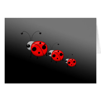 Cartão de Saudação Ladybugs Ilustrado
