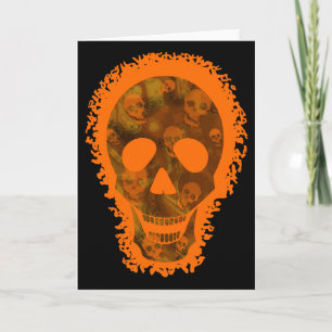 Cartão de saudação Laranja Big Skull