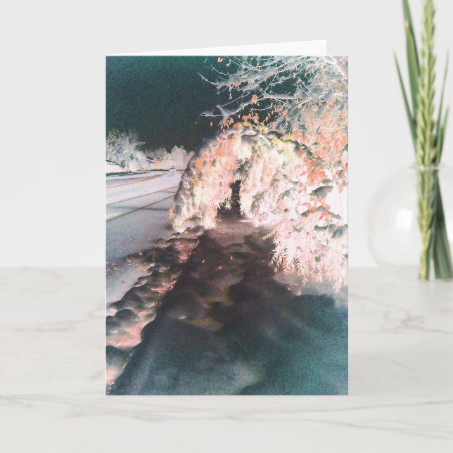 Cartão de Saudação Laranja com Brilho de Fada (Frente)