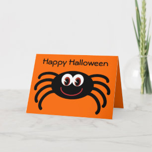 Cartão de Saudação Laranja de Aranha de Halloween