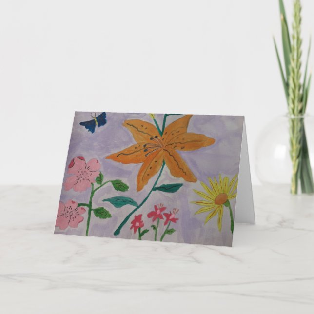 Cartão de Saudação Laranja Lily (Frente)