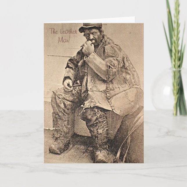Cartão de Saudação Leather Man (Frente)