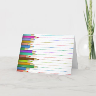Cartão de Saudação - Linhas Lápis Coloridas