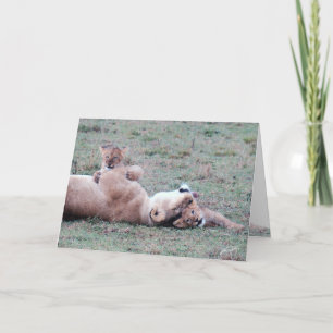 Cartão de Saudação Lioness & Cubs