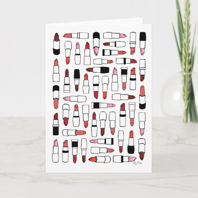 Cartão de saudação Lipstick (Frente)