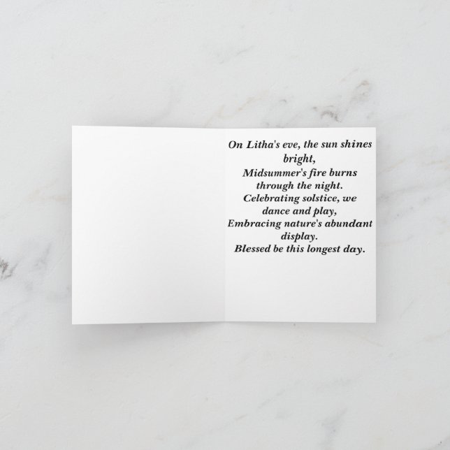 Cartão de saudação Litha (Interior)