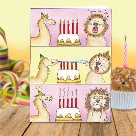cartão de saudação LLAMA AND LION por Nicole Janes