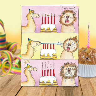 cartão de saudação LLAMA AND LION por Nicole Janes