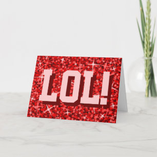 Cartão de saudação 'LOL!' 'Parabéns!' Vermelho Gli