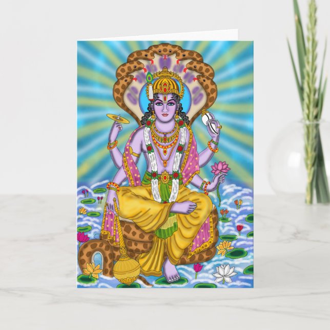 Cartão de Saudação Lord Vishnu (Frente)