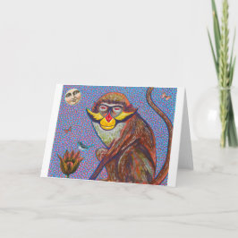 Cartão de Saudação Macaco Vermelho