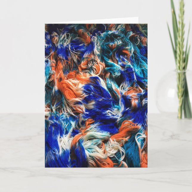 Cartão de Saudação Manipulado de Yarn Kingfisher (Frente)