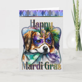Cartão de Saudação Mardi Gras, Mardi Gras Beagle P