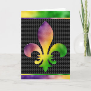 Cartão de Saudação Mardi Gras, Mardi Gras Fleur de