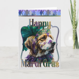Cartão de Saudação Mardi Gras, Mardi Gras Spaniel