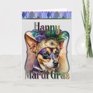 Cartão de Saudação Mardi Gras, Mardi Gras Terrier