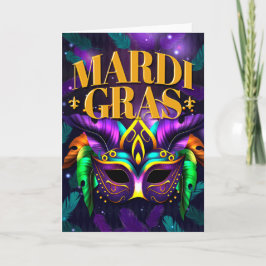 Cartão de Saudação Mardi Gras, Máscara Mardi Gras