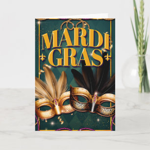 Cartão de Saudação Mardi Gras, Máscaras Mardi Gras