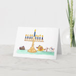 Cartão de Saudação Menorah<br><div class="desc">Uma placa com Lupin hipnotizada pela menorah</div>