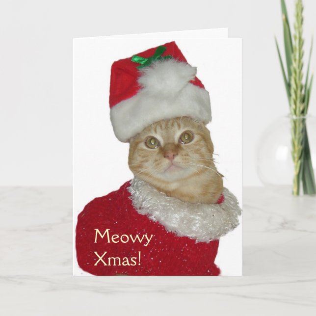 Cartão de saudação "Meowy Xmas" (Frente)