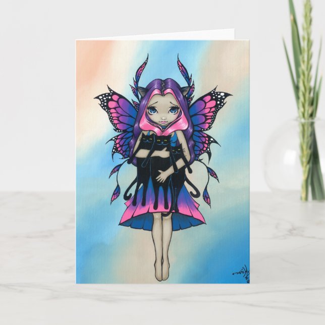 Cartão de Saudação "Meus Três Gatinhos" (Frente)