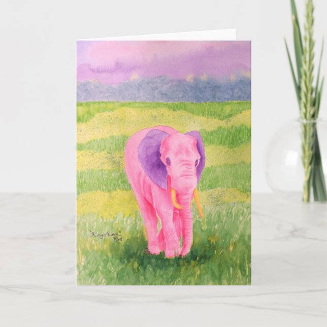 Cartão de Saudação Mingo Rosa (Frente)