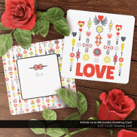 Cartão de saudação minimalista de amor infinito