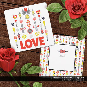 Cartão de Saudação Minimalista do Amor Eterno