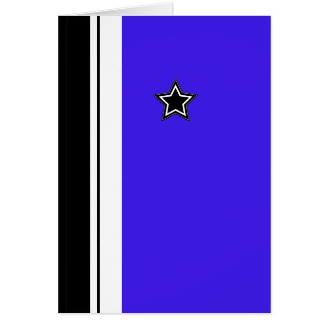 Cartão de Saudação Moderno - Azul-Branco Elétrico (Frente)