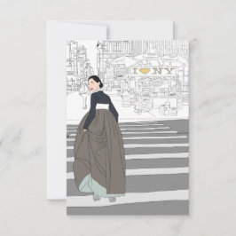 Cartão de saudação moderno de Hanbok