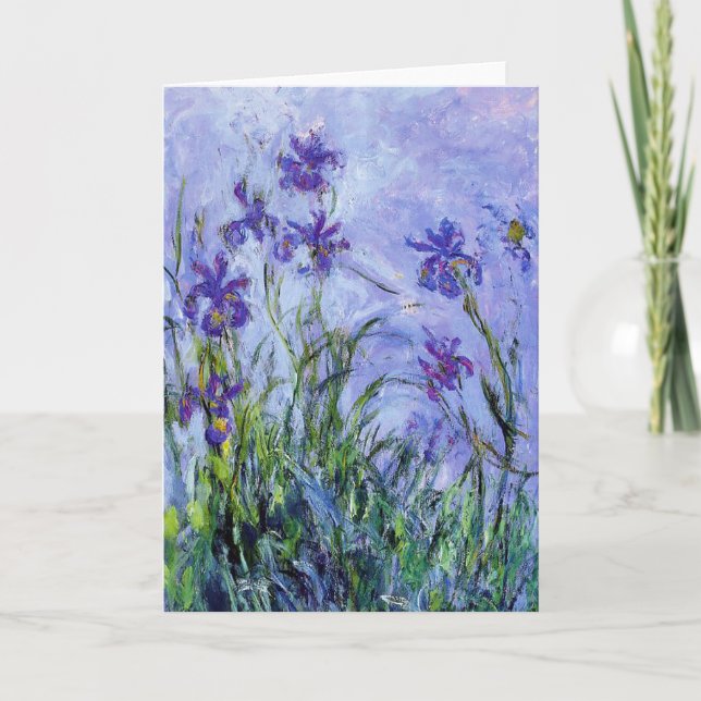 Cartão de Saudação Monet Lilac Irises (Frente)