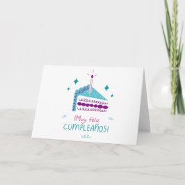 Cartão de Saudação Muy Feliz Cumpleanos Tarjeta