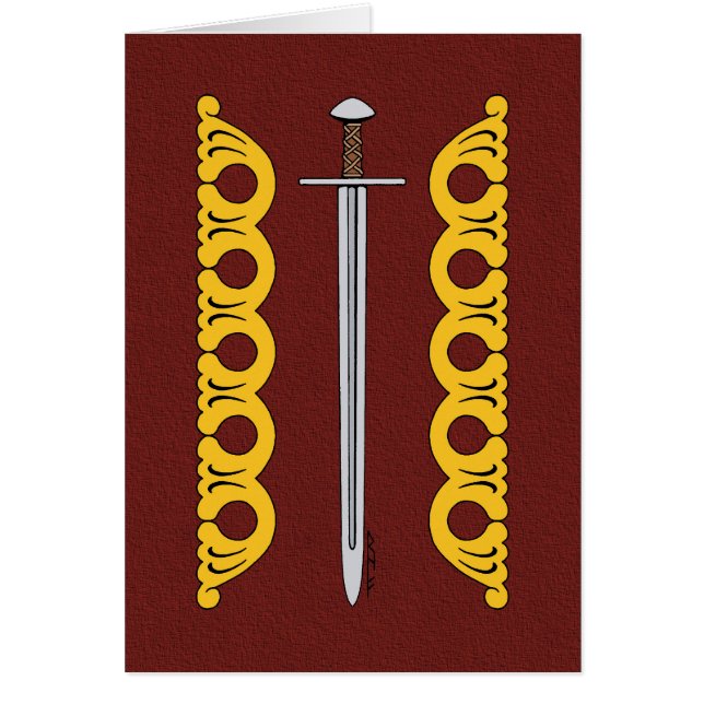 Cartão de Saudação Norman Sword e Decorative Banda (Frente)