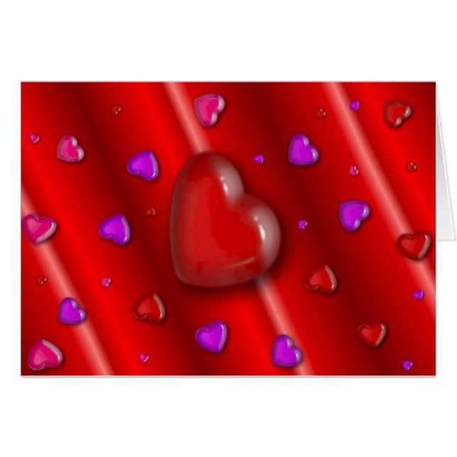 Cartão de saudação/nota de coração (Frente Horizontal)