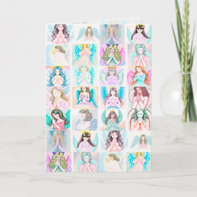 Cartão de Saudação/Nota de Orações de Anjo (Frente)