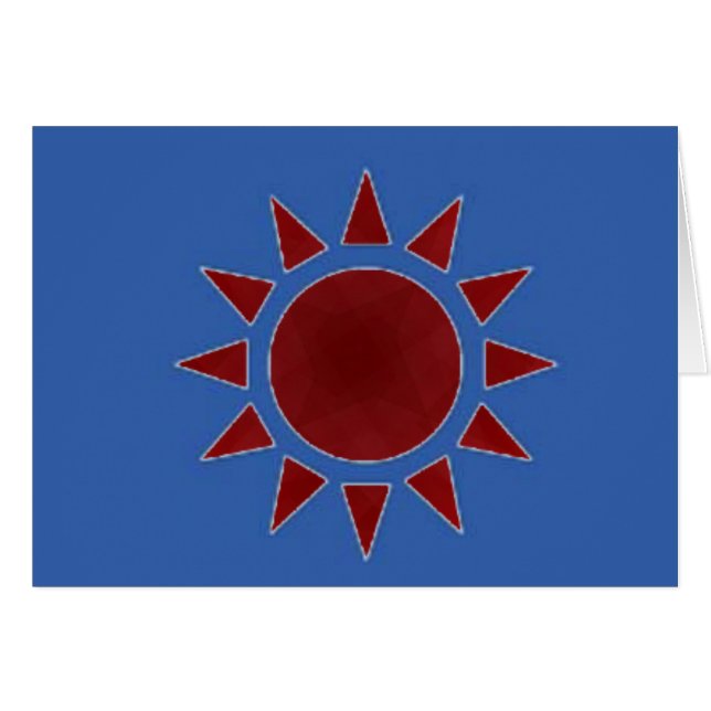 Cartão de Saudação/Nota do Sol Vermelho (Frente Horizontal)