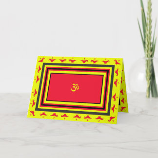 Cartão de Saudação Om & Lamp Diwali