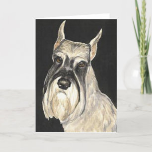 Cartão de saudação padrão de arte canina Schnauzer