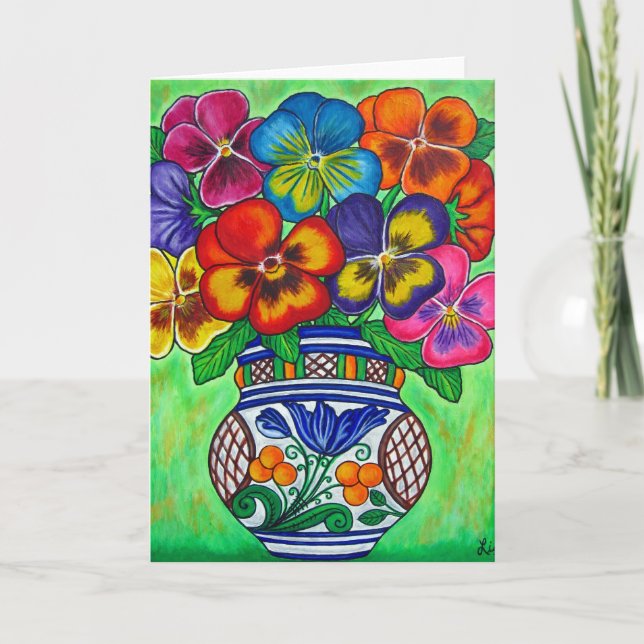 Cartão de Saudação Pansy Parade (Frente)