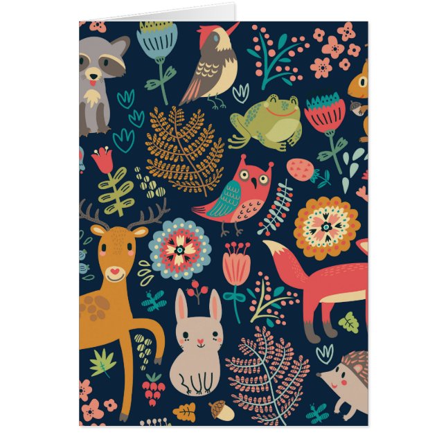 Cartão de Saudação para Amigos da Floresta (Frente)