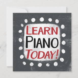 Cartão de Saudação para Aprender Piano Hoje