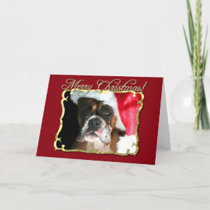 Cartão de saudação para cães Boxer Feliz de Natal