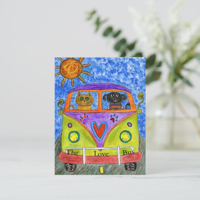 Cartão de saudação para cães e gatos (Em pé/Frente)