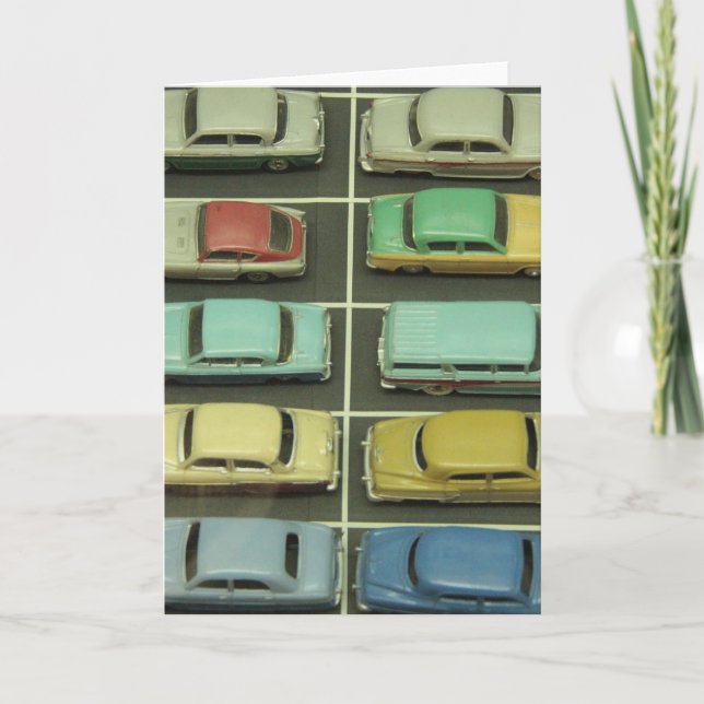 Cartão de Saudação para Carros vintage Brinquedos (Frente)