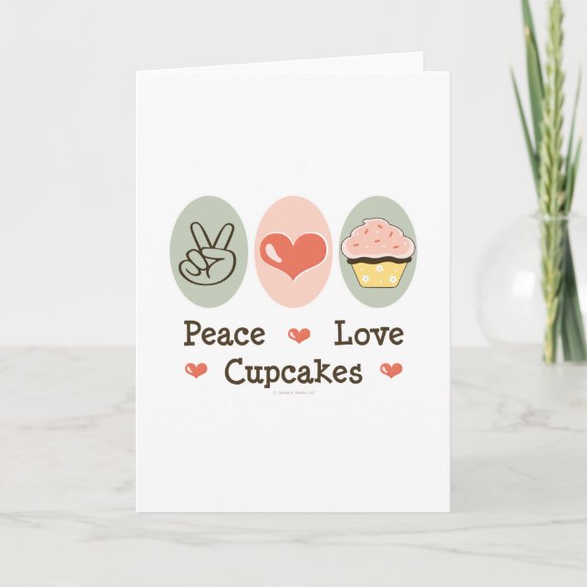 Cartão de Saudação para Cupcakes de Paz (Frente)