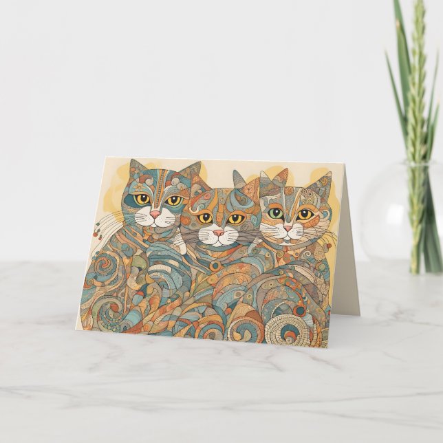 cartão de saudação para gatos 4 (Frente)